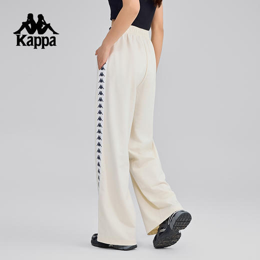 Kappa卡帕背靠背运动裤女春季新款串标直筒裤复古休闲裤宽松卫裤K0F42AK05 商品图3