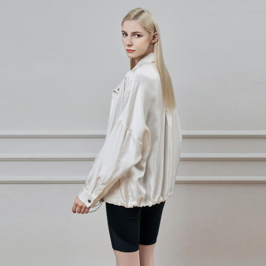 Solo seta女士真丝纯色睡衣上装桑蚕丝夹克2025年秋季轻奢高级感 商品图2