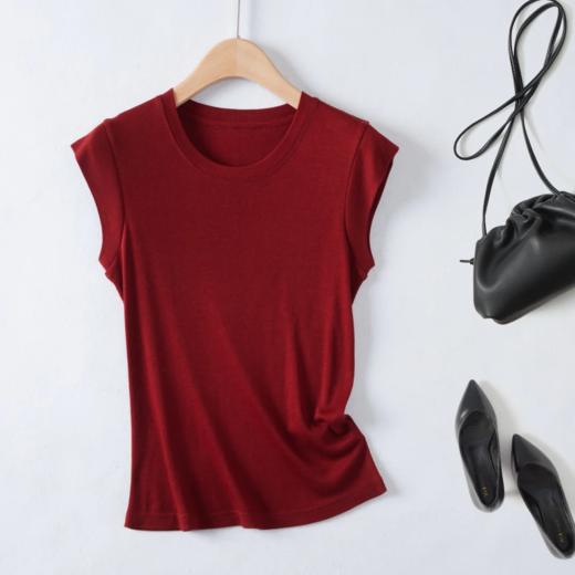 京东顺丰发货系列！【杉夏 水面膜 蚕丝无袖 打底短袖 ZM813】设计小众款 莱赛尔+桑蚕丝 空气感裸肌面料 四季百搭 商品图14