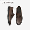 千百度男鞋牛皮正装皮鞋真皮男士休闲商务豆豆乐福鞋A25112811 商品缩略图4
