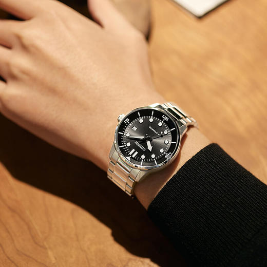 西铁城/CITIZEN机械机芯日历夜光防水商务时尚男表NJ0191-83E 商品图6