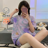 【免穿bra！居家&待客都方便】睡衣女夏季带胸垫一体式可爱两件套装休闲卡通简约家居服短袖短裤。ry 商品缩略图10