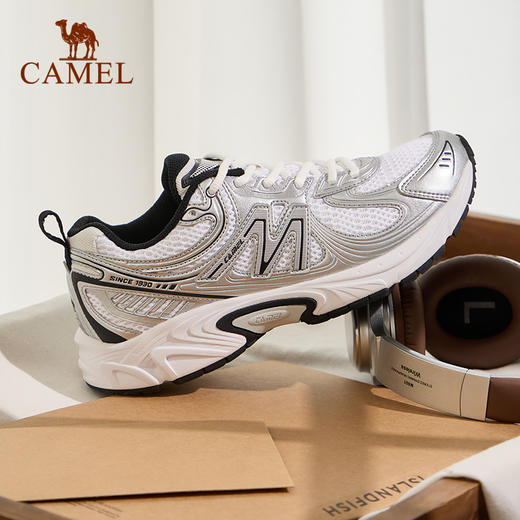 骆驼慢跑鞋男士2025春季新款复古时尚防滑舒适透气百搭运动鞋女 K15B097025_K25B097018 商品图2