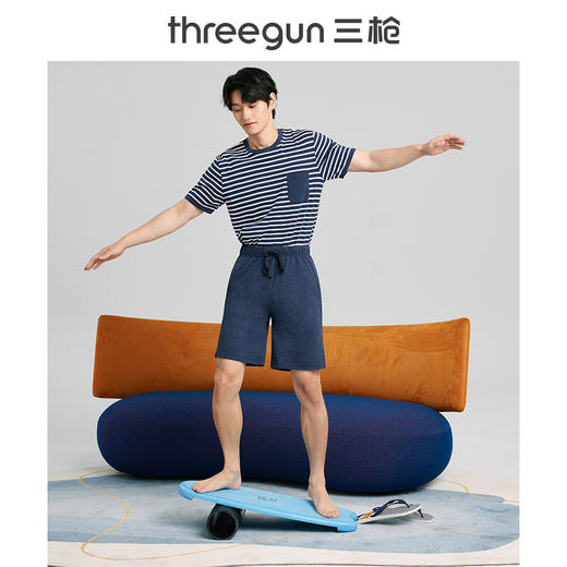 Threegun三枪 【花灰水柔棉】男士家居短裤-50523B011 商品图1