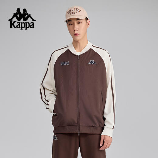 Kappa卡帕背靠背复古运动服2025新款抗静电针织开衫外套男款上衣K0F32WK01 商品图1