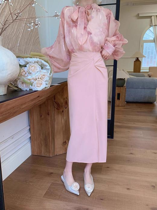 张心子【粉若桃花】春夏高腰褶皱显瘦半身裙 U2502040 商品图11