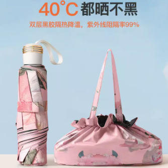 【颜值爆棚❗️UPF50+黑胶晴雨伞】晴雨两用，防紫外线，遇水成珠，雨伞大号自动女遮阳伞八骨油画L 商品图2