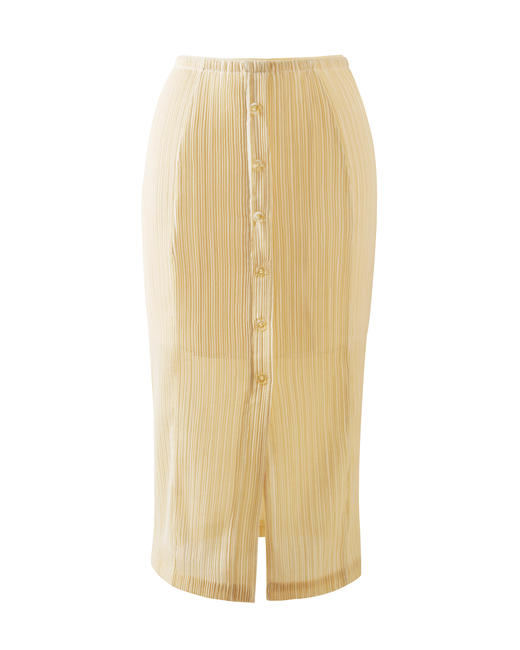 褶皱手工肌理面料淡黄色/浅绿色套装 商品图6