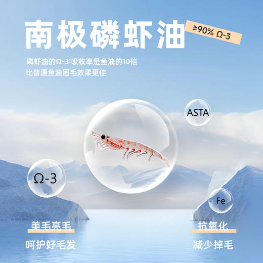 喵铮铮固毛化毛球片 240片/盒 磷虾油美毛固毛 植物纤维促消化排毛球 商品图2