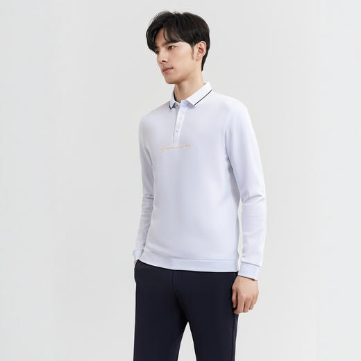圣得西长袖polo衫男2025年新款商务绅士休闲撞色翻领时尚男士上衣2412945096 商品图1