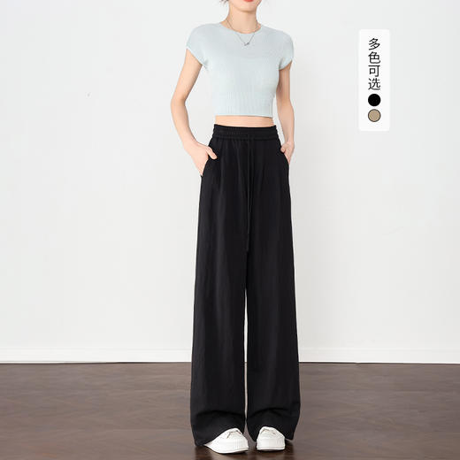 西遇美式工装裤女新款黑色酷飒风小个子高腰直筒休闲裤D0050455 商品图0