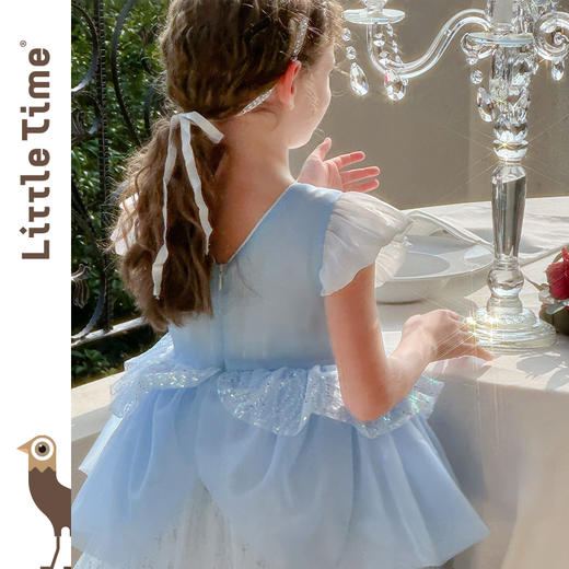 Littletime女童连衣裙2025春夏洛丽塔礼服甜美法式网纱公主裙 商品图4