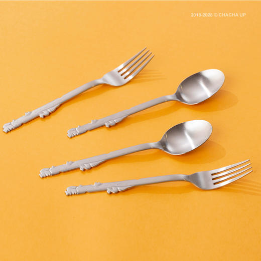 日本进口高桑金属松鼠甜点匙/甜点叉/茶匙 商品图1