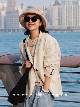 PETIT SCHAN小闪 CLO#756 moonsong 月光曲 纯亚麻毛边散口设计休闲西装外套