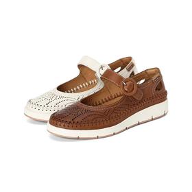 【Pikolinos 】  B3F | 派高雁春季牛皮中口平底一字式扣带舒适单鞋PS259202