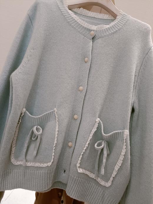 【门店同款】ENJOY冬季蕾丝花边蝴蝶结开衫 160996193 商品图1