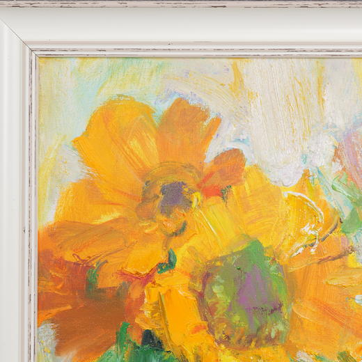 张西《向日葵》油画39CM*29CM 手绘油画布雅致小品【YH0047】 商品图2