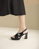 westory夏季新款法式细高跟绑带中空礼服鞋罗马凉鞋W24BG61951 商品缩略图6