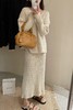 Le Malene 经典米白色针织上衣半裙套装 17788 商品缩略图3