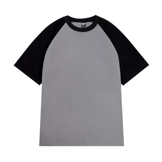 【任选两件】美式复古纯棉插肩短袖T恤男女春夏新款重磅休闲宽松撞色情侣上衣 商品图14