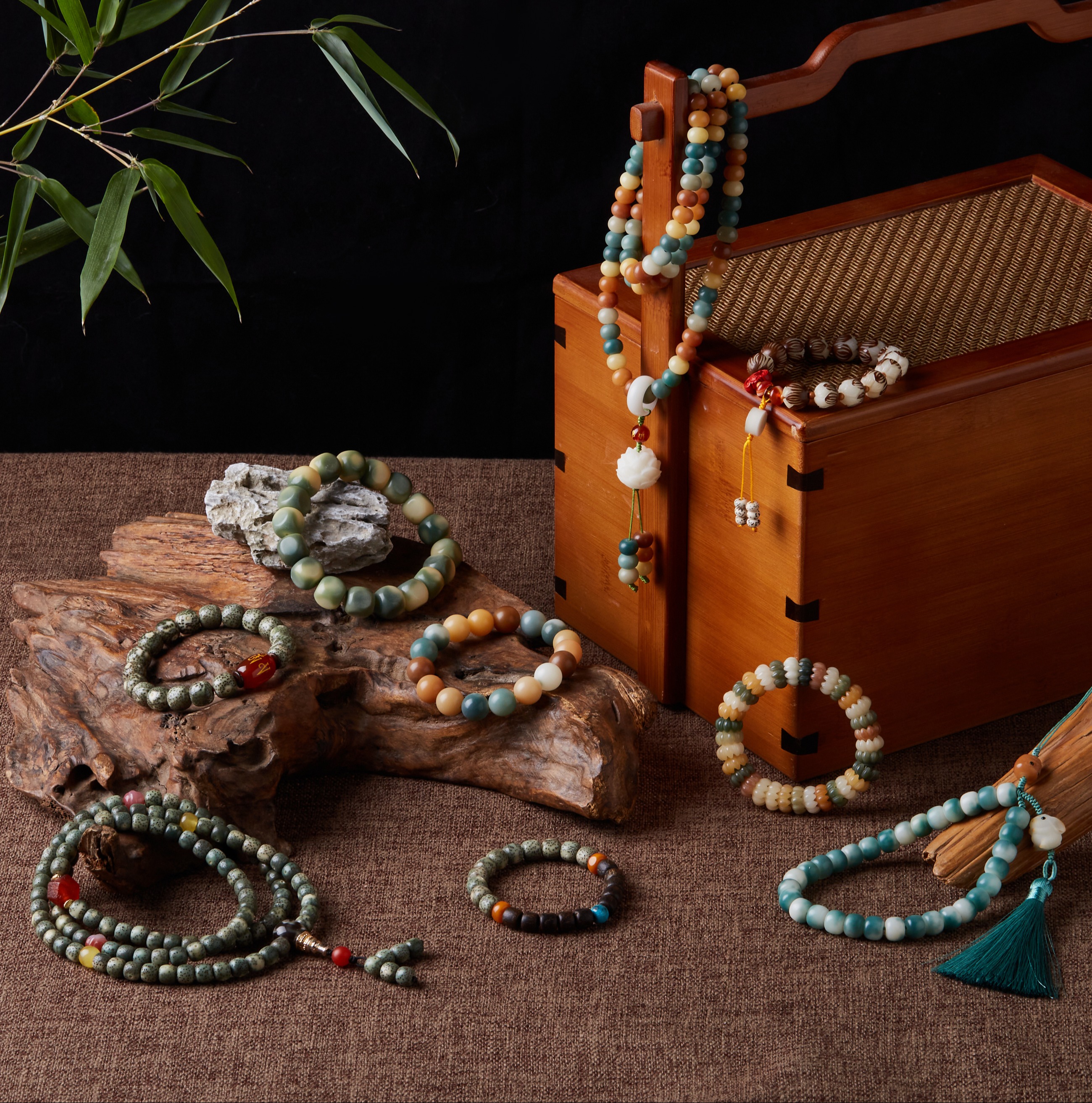 普陀山书院 菩提手串 祈福手串  菩提108珠买  一送一（送福慧卷轴）