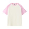 【任选两件】美式复古纯棉插肩短袖T恤男女春夏新款重磅休闲宽松撞色情侣上衣 商品缩略图1
