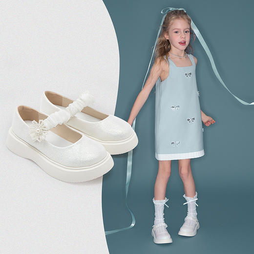 笛莎Deesha 女童童鞋2025夏新款时尚浅口低帮皮鞋 商品图1