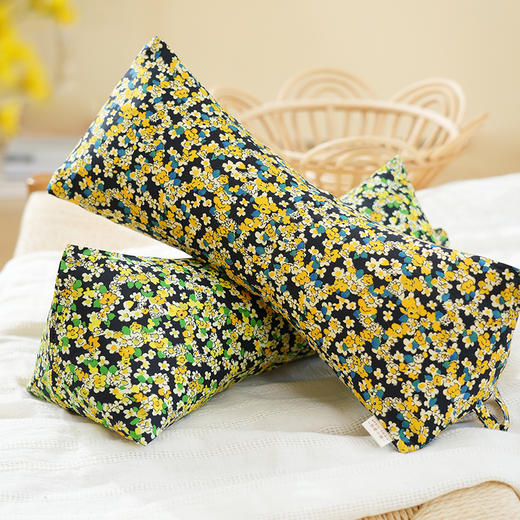 北欧碎花系列三角颈椎枕天然荞麦壳菊花护颈枕睡觉支撑专用枕头成人 商品图2