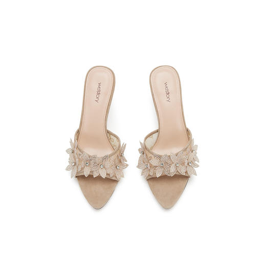 westory夏季新款法式优雅细高跟凉鞋露趾高跟鞋凉鞋W24BJ62121 商品图1