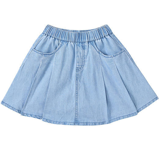 笛莎Deesha 童装女童半身裙2025夏新款女童浅牛仔百褶牛仔裙 商品图4