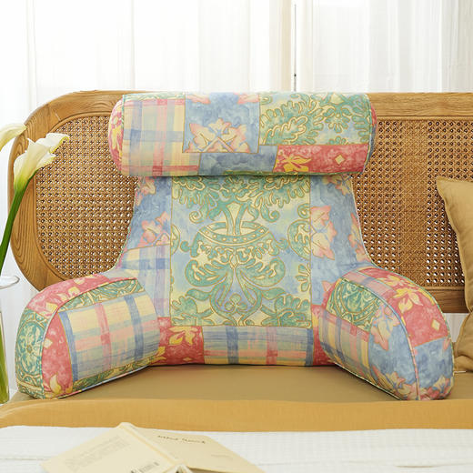 写意彩绘系列多功能颈枕护腰靠床头靠垫软包大靠背高级感腰靠卧室可拆洗 商品图0