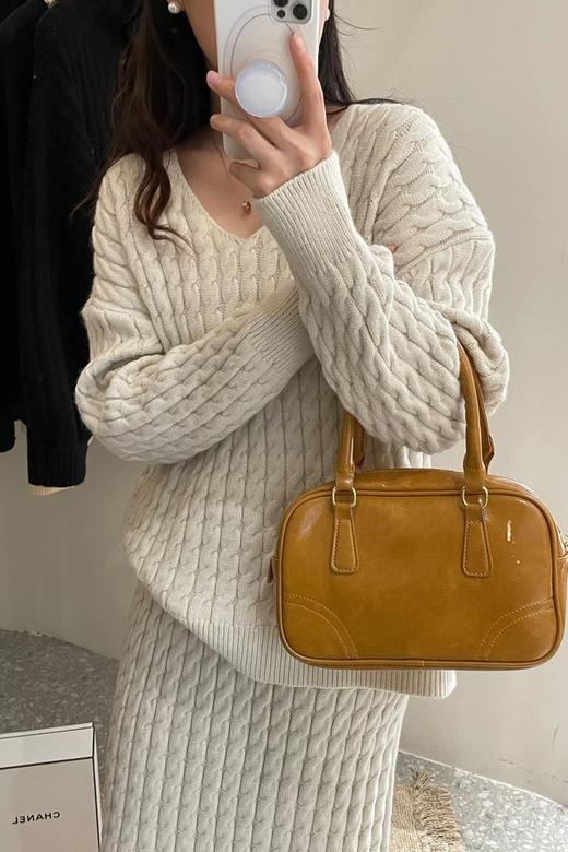 Le Malene 经典米白色针织上衣半裙套装 17788 商品图5