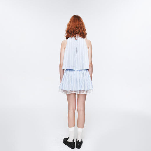 HERLIAN 2025年春季新品蕾丝拼接无袖灰色上衣 商品图3