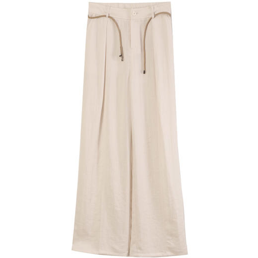 玳莎半松紧宽松直筒休闲裤标配腰带2025年春季阔腿垂感百搭长裤女  FA36304 商品图4