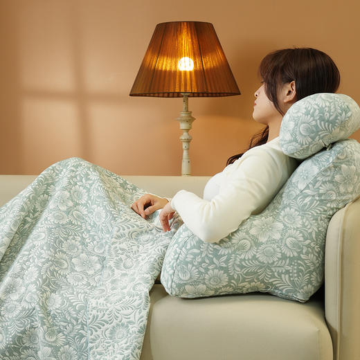 蔓延繁花系列多功能颈枕护腰靠床头靠垫软包大靠背高级感腰靠卧室可拆洗 商品图1