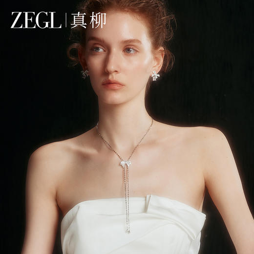 ZEGL设计师绸缎光遇系列蝴蝶结颈链女贵气感千金长项链子装饰小众 商品图2