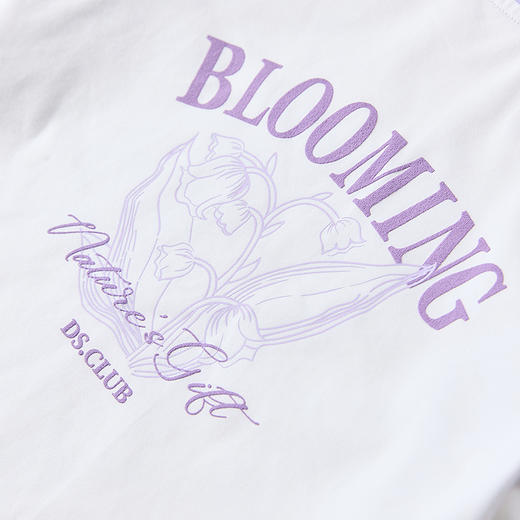 笛莎Deesha 童装女童T恤2025夏新款女童字母花卉印花T恤 商品图3