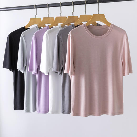 【高品质私服】【醋酸纤维圆领短袖T恤】水柔工艺，透气清爽，利落有型，上身有骨感不软塌YS88064-CC 商品图1