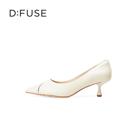 Dfuse迪芙斯2025春季新款羊皮猫跟鞋金属字母扣镂空高跟鞋DFD1111007 商品图10