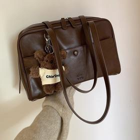 【复古大气，百搭时尚】巴赫站台枕头包包 女式新款复古 上班通勤手提大包-QQ