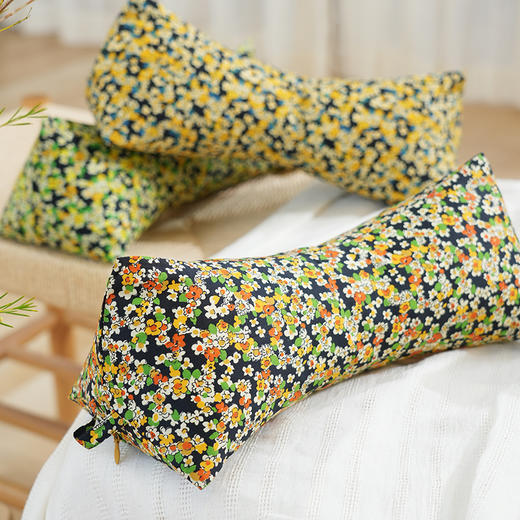 北欧碎花系列三角颈椎枕天然荞麦壳菊花护颈枕睡觉支撑专用枕头成人 商品图1