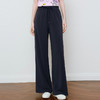 【严选】诗凡黎藏青针织休闲裤2025年春新款百搭垂感高腰显瘦直筒运动长裤7G3150311 商品缩略图0
