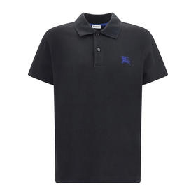 BURBERRY 巴宝莉 男士马术骑士徽标刺绣棉质短袖 Polo 衫 黑色 8107448 A1189