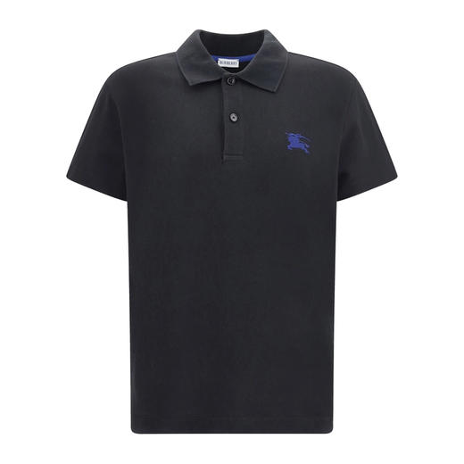 BURBERRY 巴宝莉 男士马术骑士徽标刺绣棉质短袖 Polo 衫 黑色 8107448 A1189 商品图0
