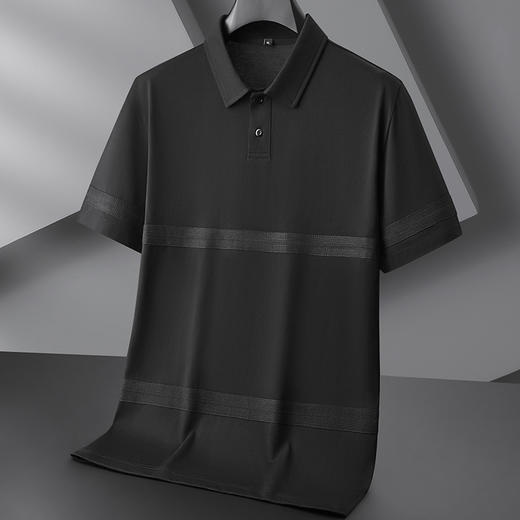 【丝光棉】【DPF】大依优型大码短袖POLO衫男士加大号翻领半袖体恤胖子时尚休闲大码条纹 商品图2
