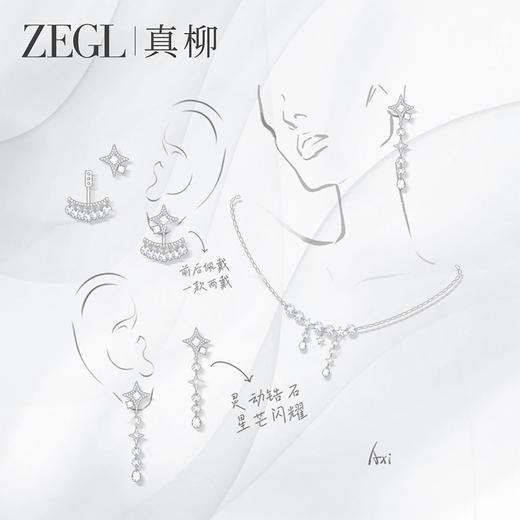 ZEGL设计师微光系列星星耳钉女轻奢高级流苏耳环新款爆款耳坠耳饰 商品图1