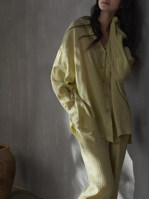 【岚束·叶落秋声】情侣睡衣家居服 100%棉婴儿贴肤面料 商品图4