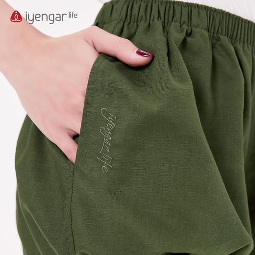 艾扬格 life C2115 棉麻灯笼瑜伽男女同款短裤 有口袋 轻薄透气  舒适包裹自在 伸展零负担 商品图6