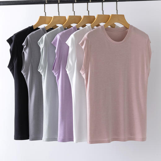 【高品质私服】【醋酸汗布圆领无袖T恤】桑蚕丝醋酸混纺45支定制面料YS88513-CC 商品图0