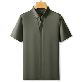 【冰丝】【DPF】大依优型大码封口款短袖POLO衫肥佬时尚运动休闲冰丝半袖体恤夏季男士加肥加大码